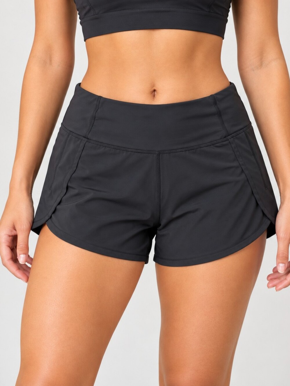 lululemon athletica Black Split-Hem Athletic Shorts